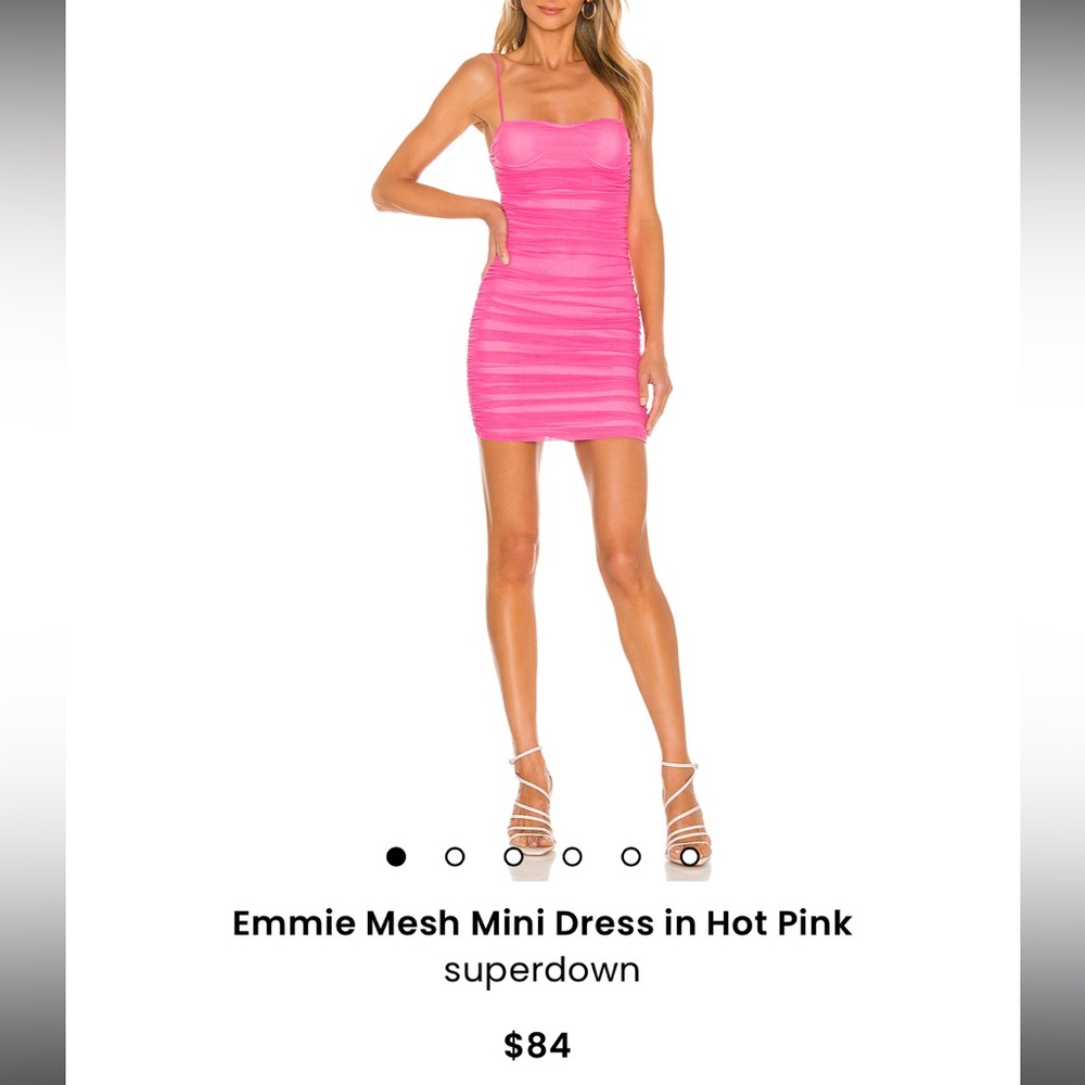 NWT Revolve Superdown Pink Mesh Mini Dress Size Small